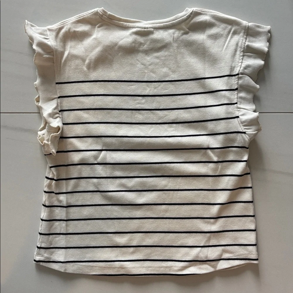 Zara Girls Striped Ruffle Sleeve Top